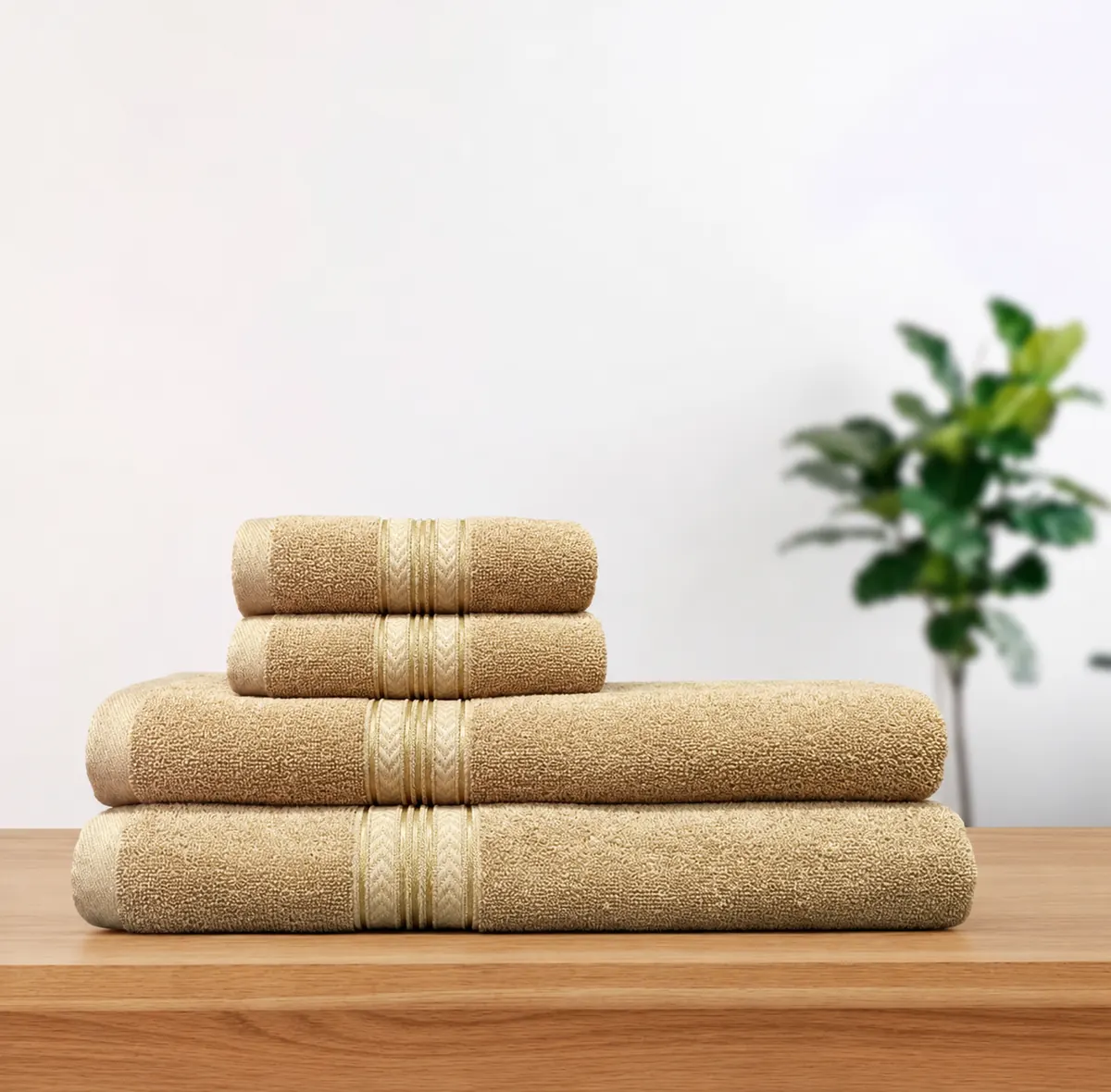Beige towels from the Ritu Collection home textile range