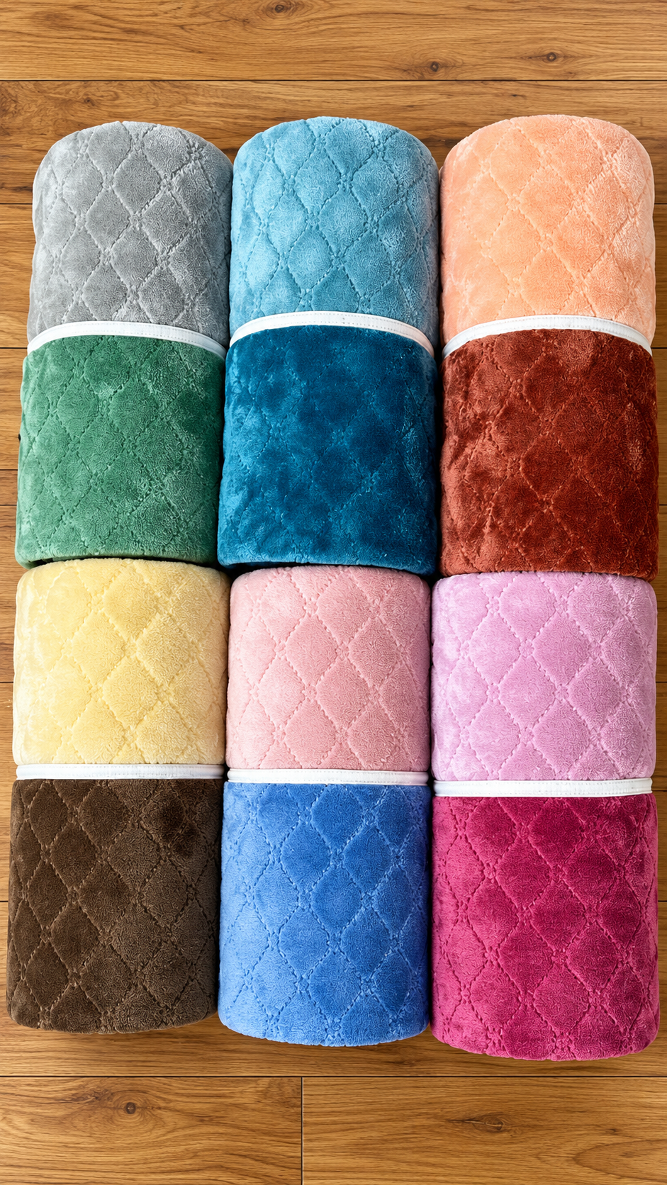 Plush quilted towels