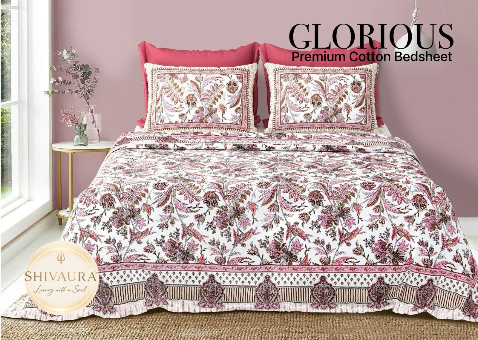 Premium floral cotton bedsheet
